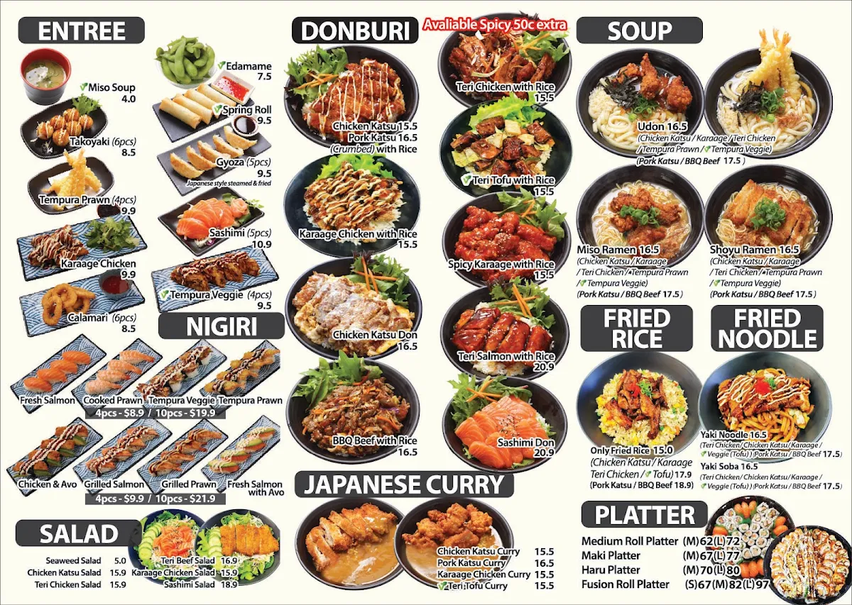 Menu, Komo Sushi