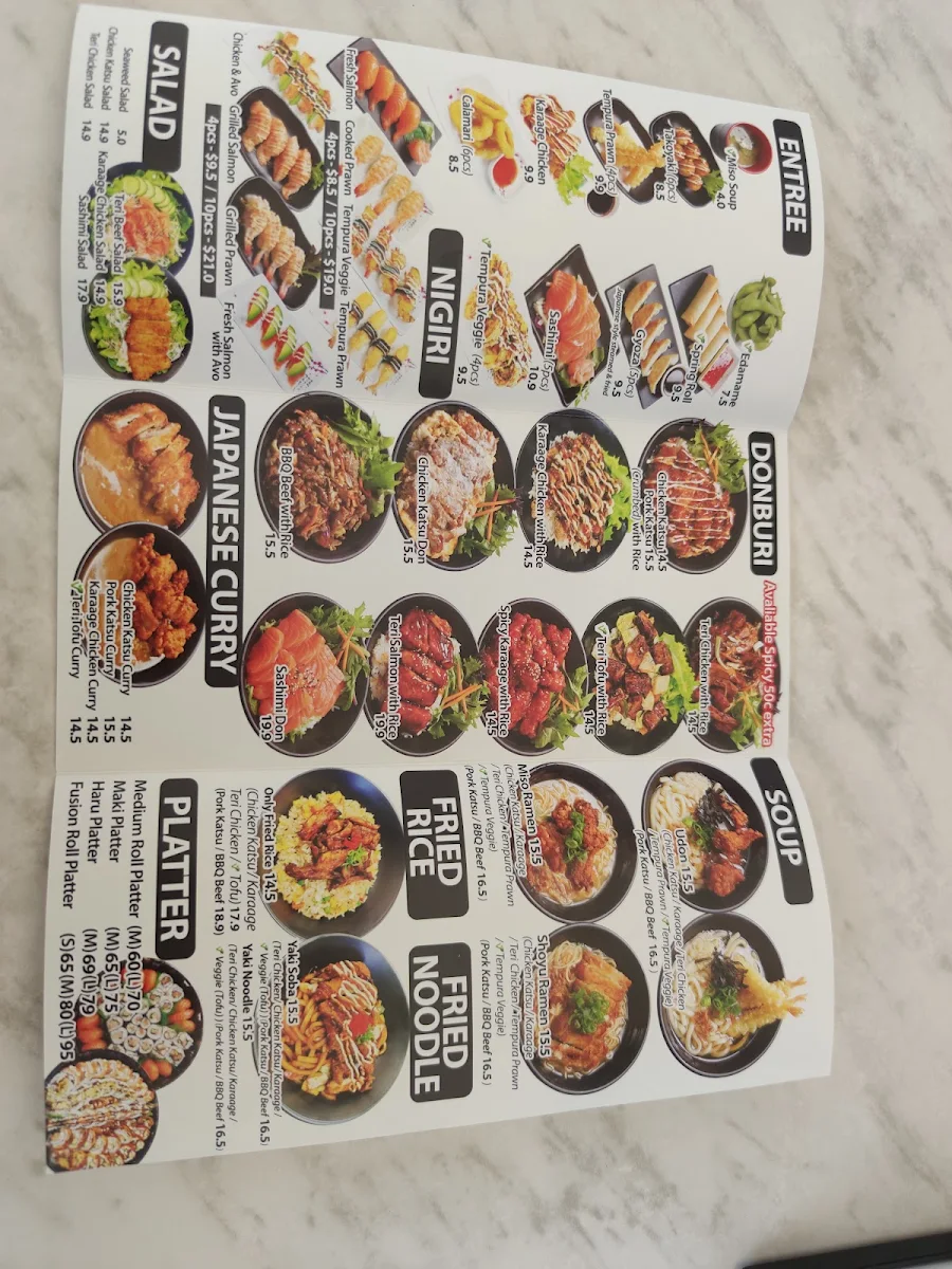 Menu, Komo Sushi