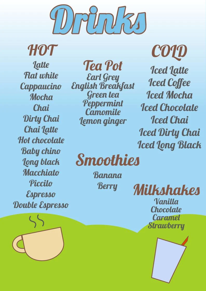 Menu, Platypus Bakehouse