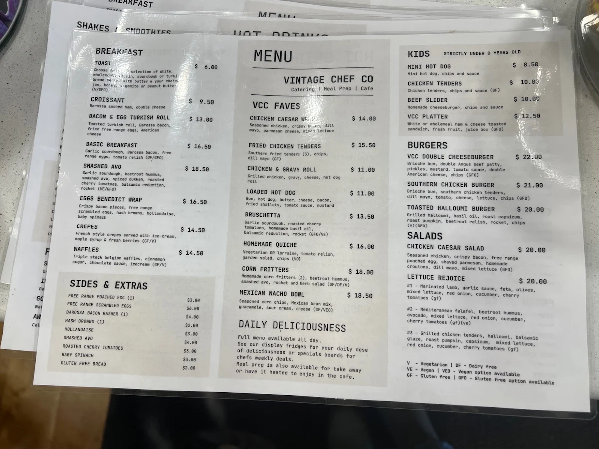 Menu, Vintage Chef Co Cafe @ Starplex