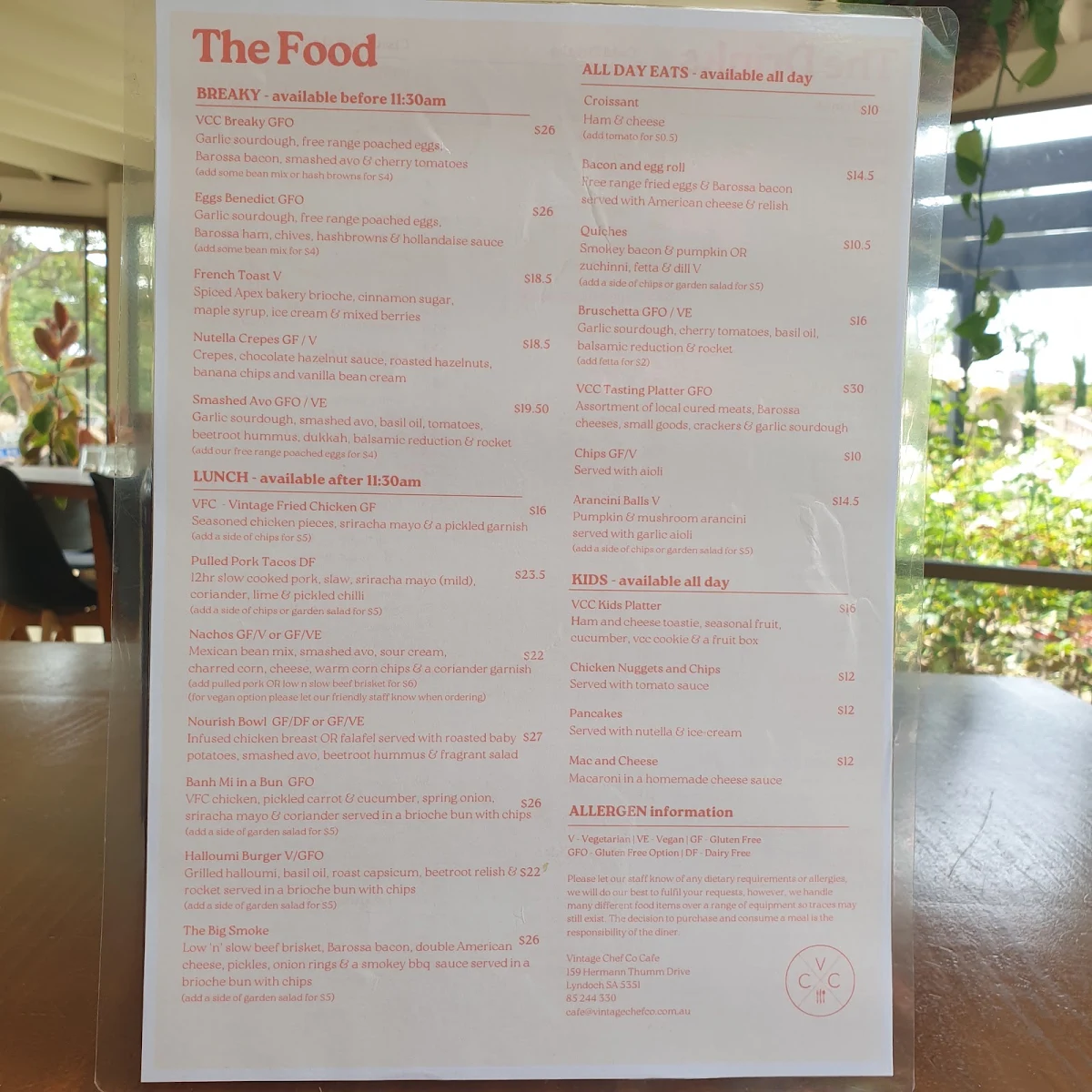Menu, Vintage Chef Co Cafe @ Starplex