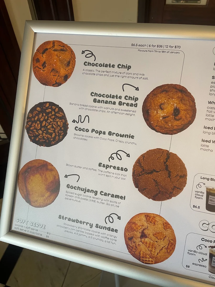 Menu, Happy Stack Cookies