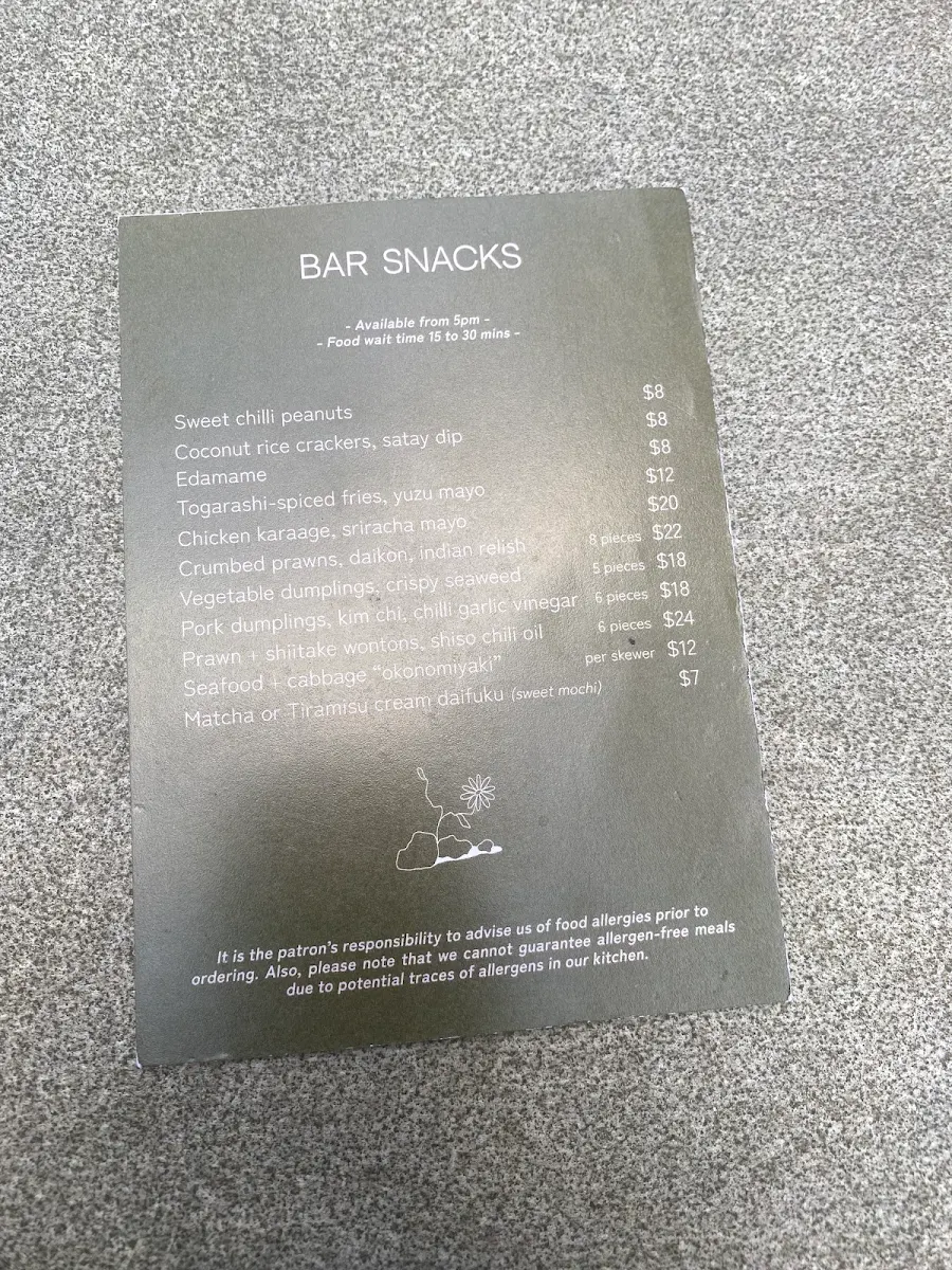 Menu, Gracie