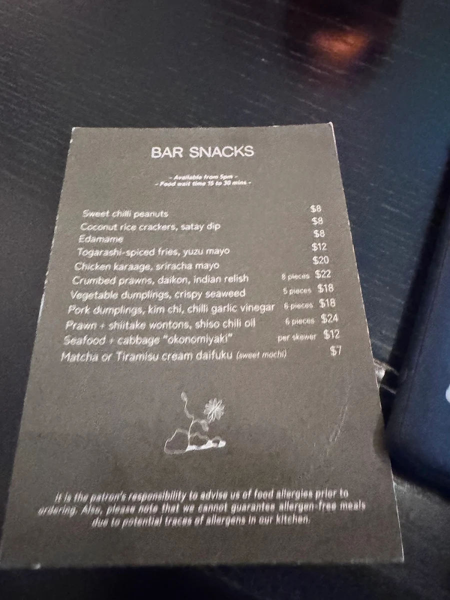 Menu, Gracie