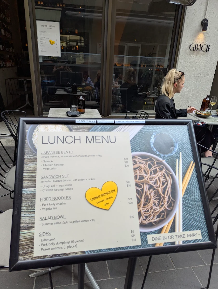 Menu, Gracie