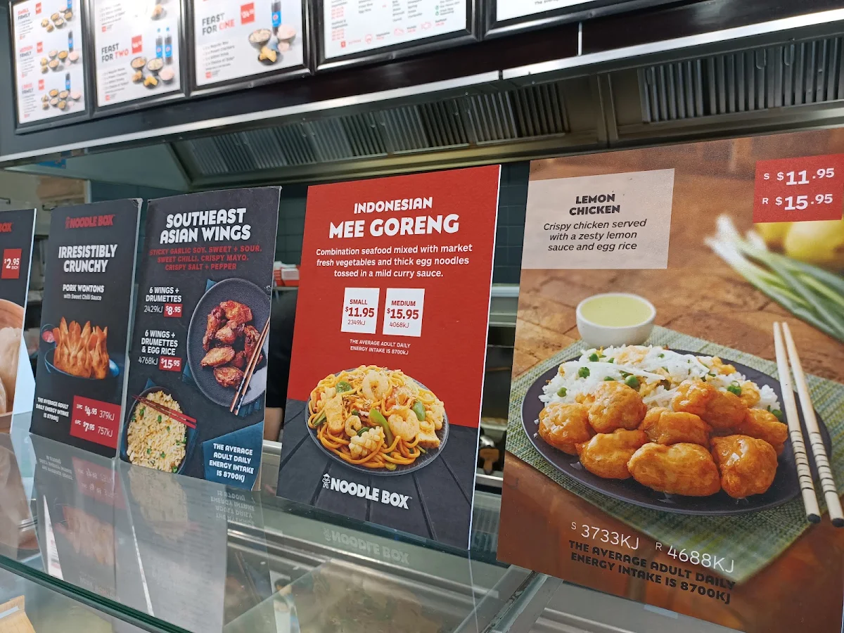 Menu, Noodle Box Kings Meadows