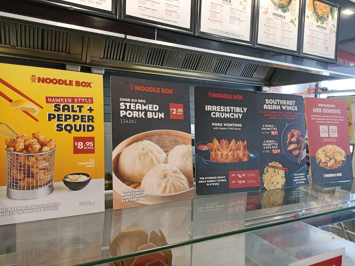 Menu, Noodle Box Kings Meadows