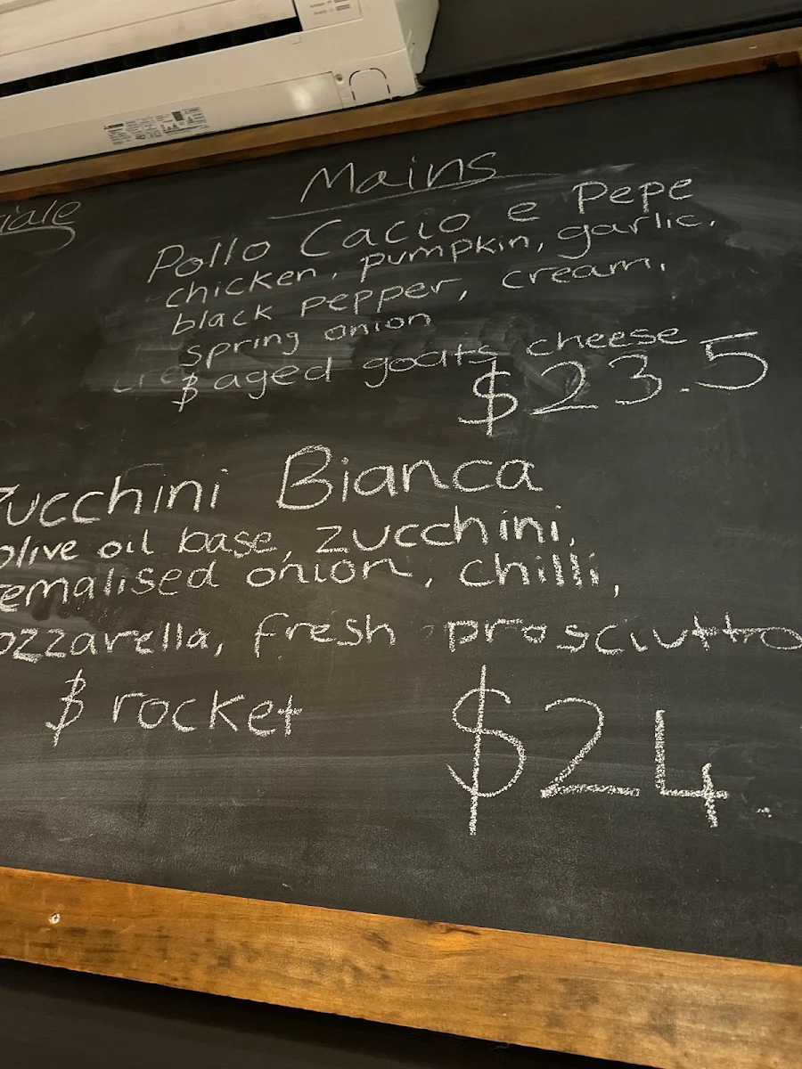 Menu, Motorino Pizzeria