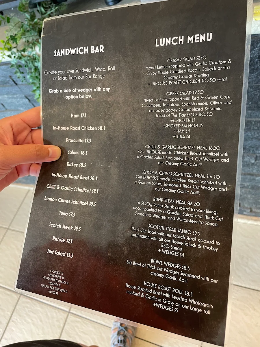 Menu, Gemma-Lee's Cafe