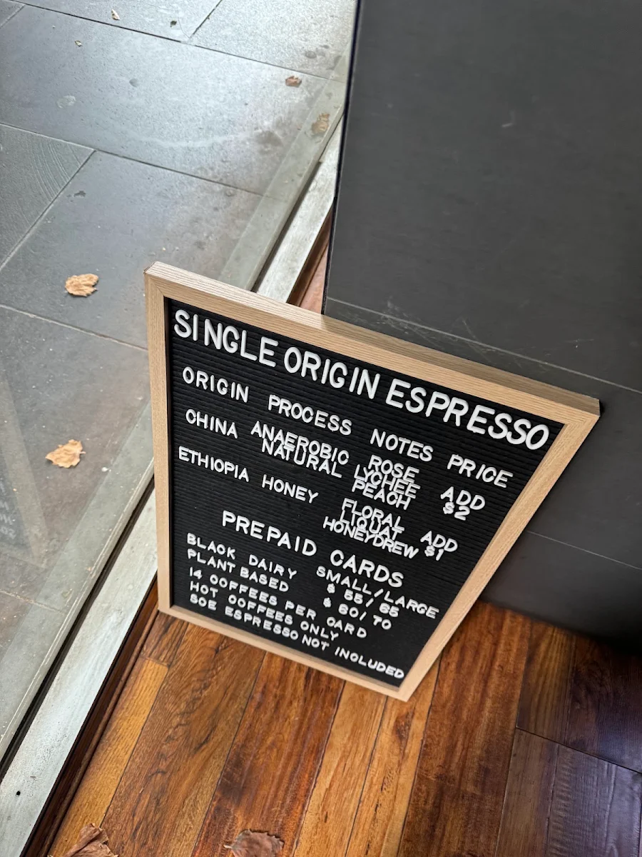 Menu, Come Back to Earth Coffee Brewers