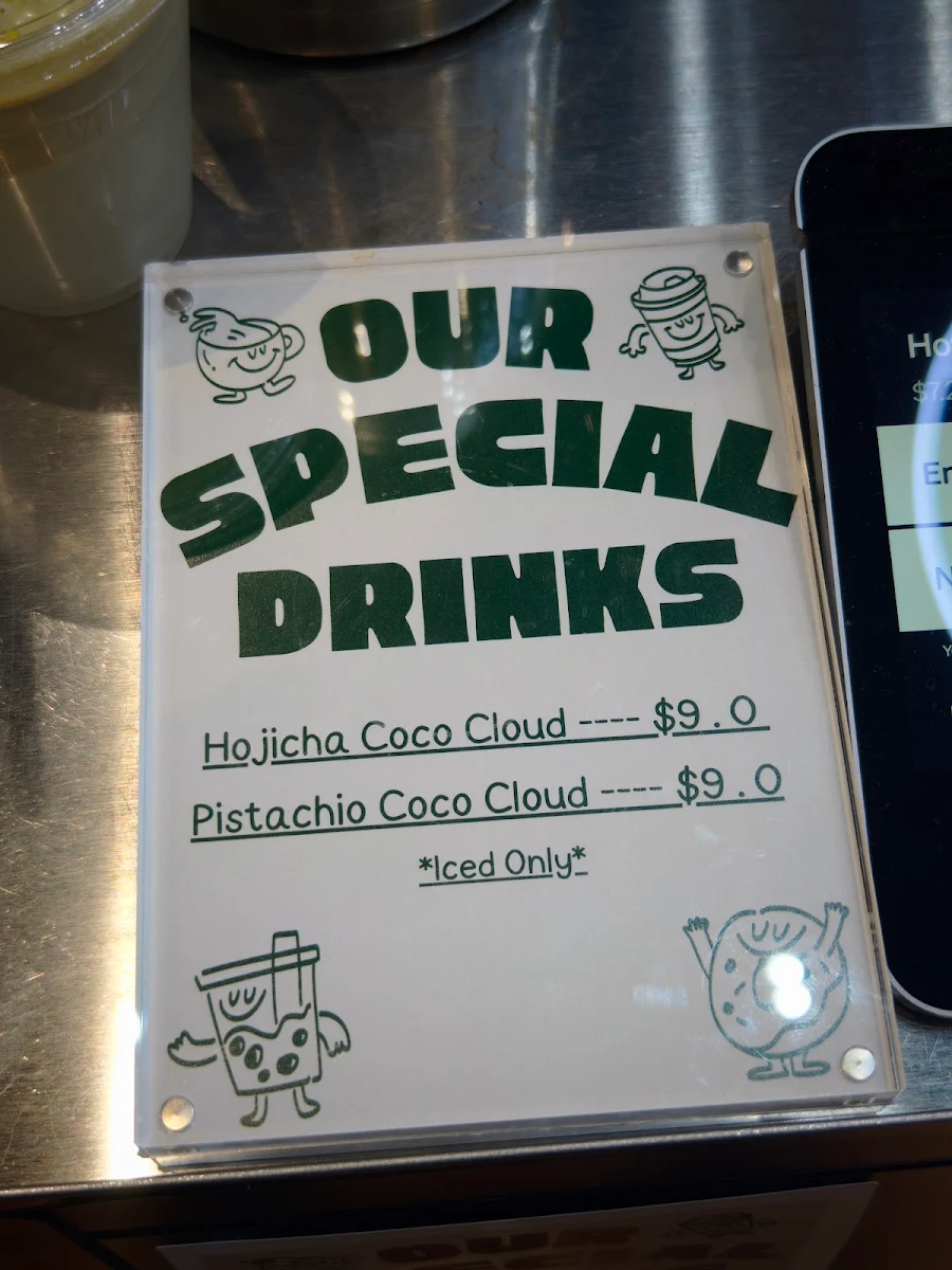 Menu, Come Back to Earth Coffee Brewers