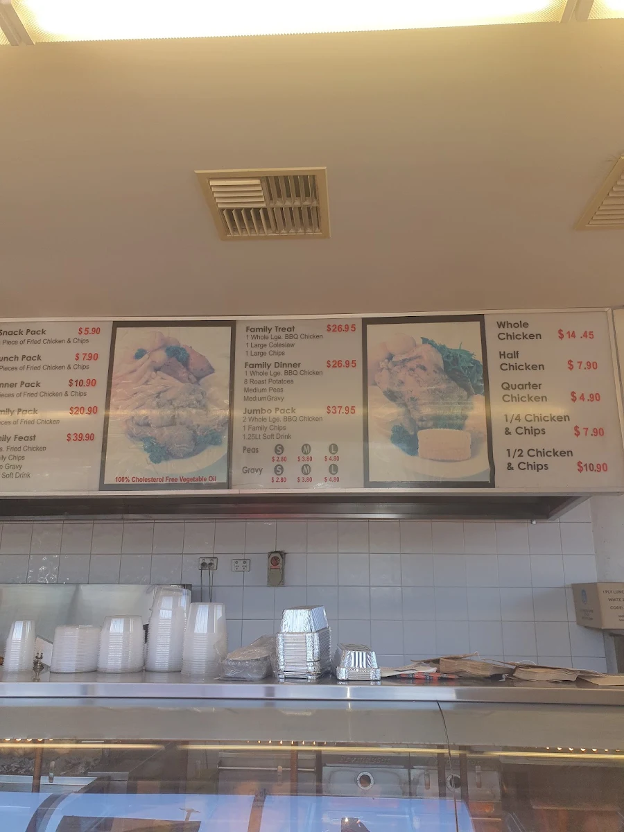 Menu, Redrocks Charcoal Chicken Flemington