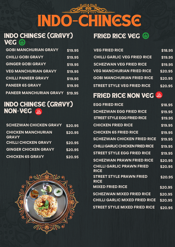 Menu, DosaHut Indian Multi Cuisine Dural