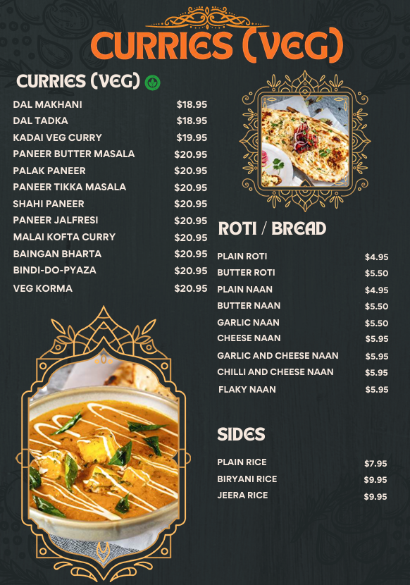 Menu, DosaHut Indian Multi Cuisine Dural
