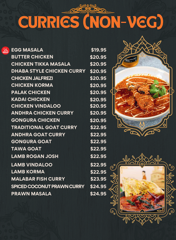 Menu, DosaHut Indian Multi Cuisine Dural