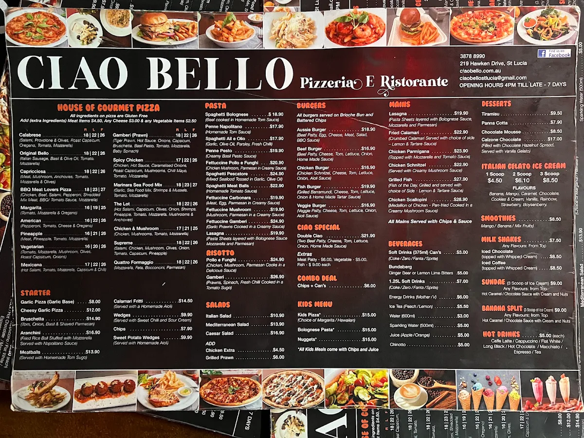 Menu, Ciao Bello