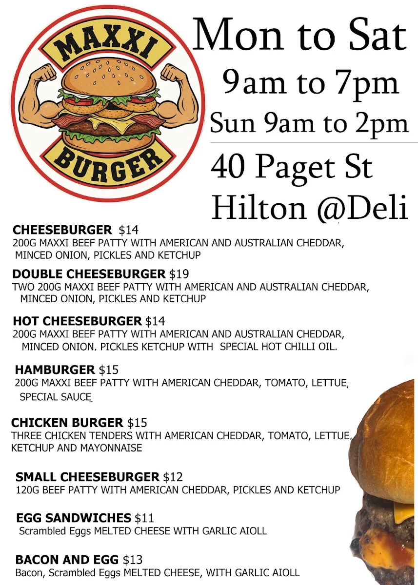 Menu, Maxxi Burger