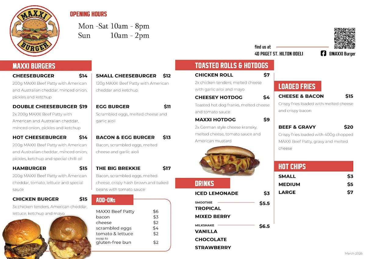 Menu, Maxxi Burger