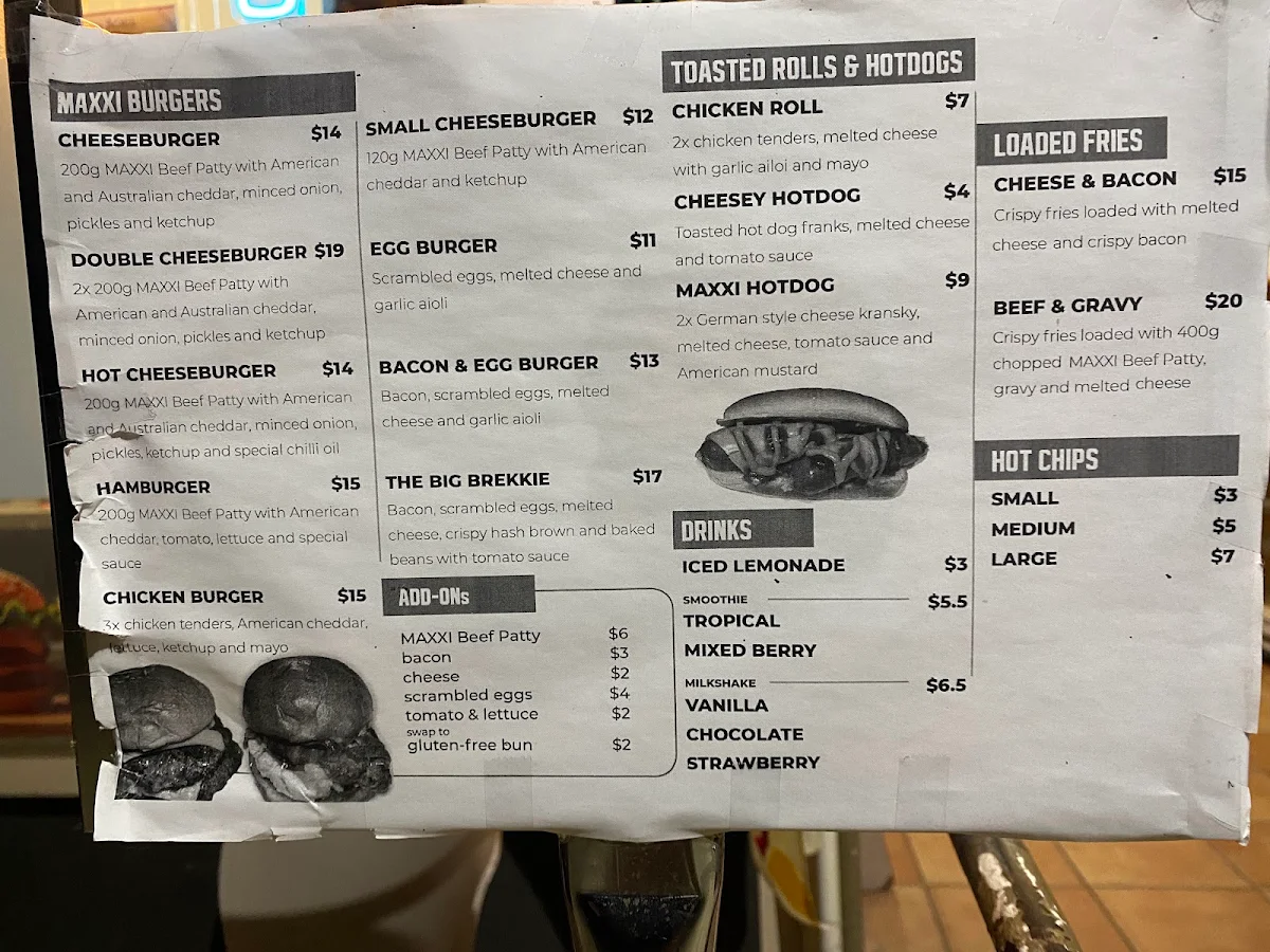 Menu, Maxxi Burger