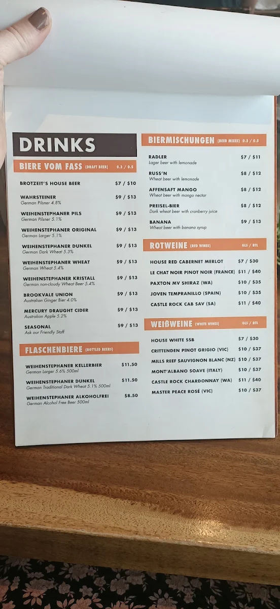 Menu, Brotzeit