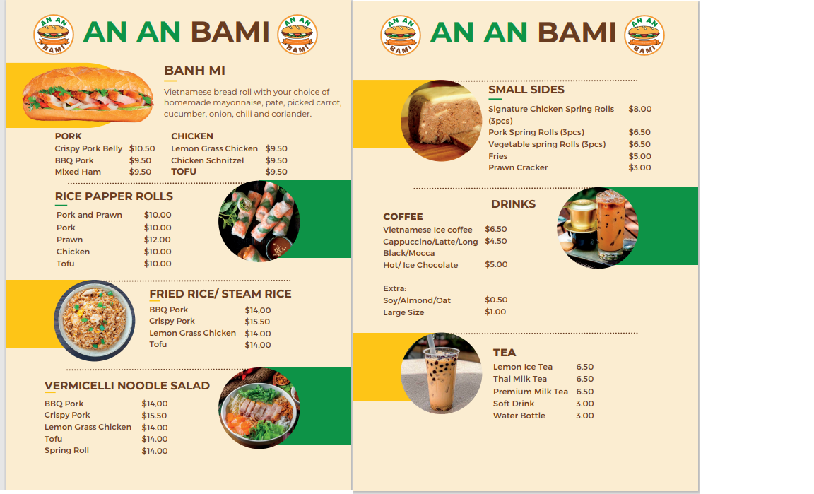 Menu, An An BAMI