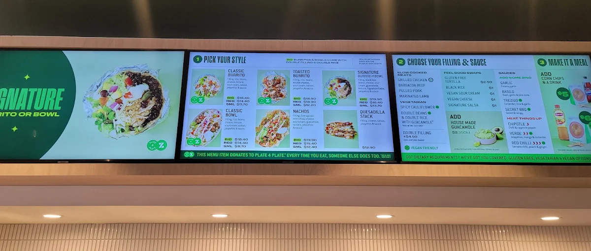 Menu, Zambrero Nedlands