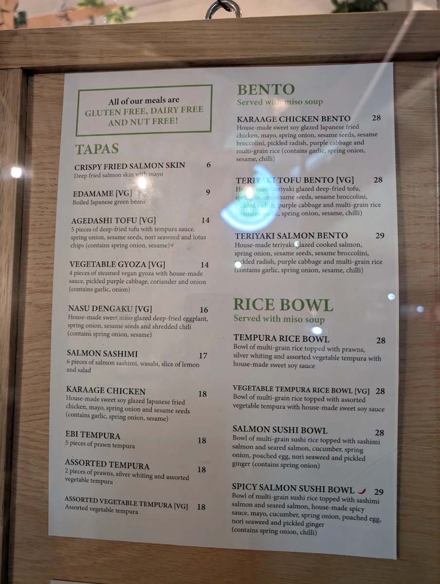 Menu, Shimbashi Soba & Sake Bar - Carlton North