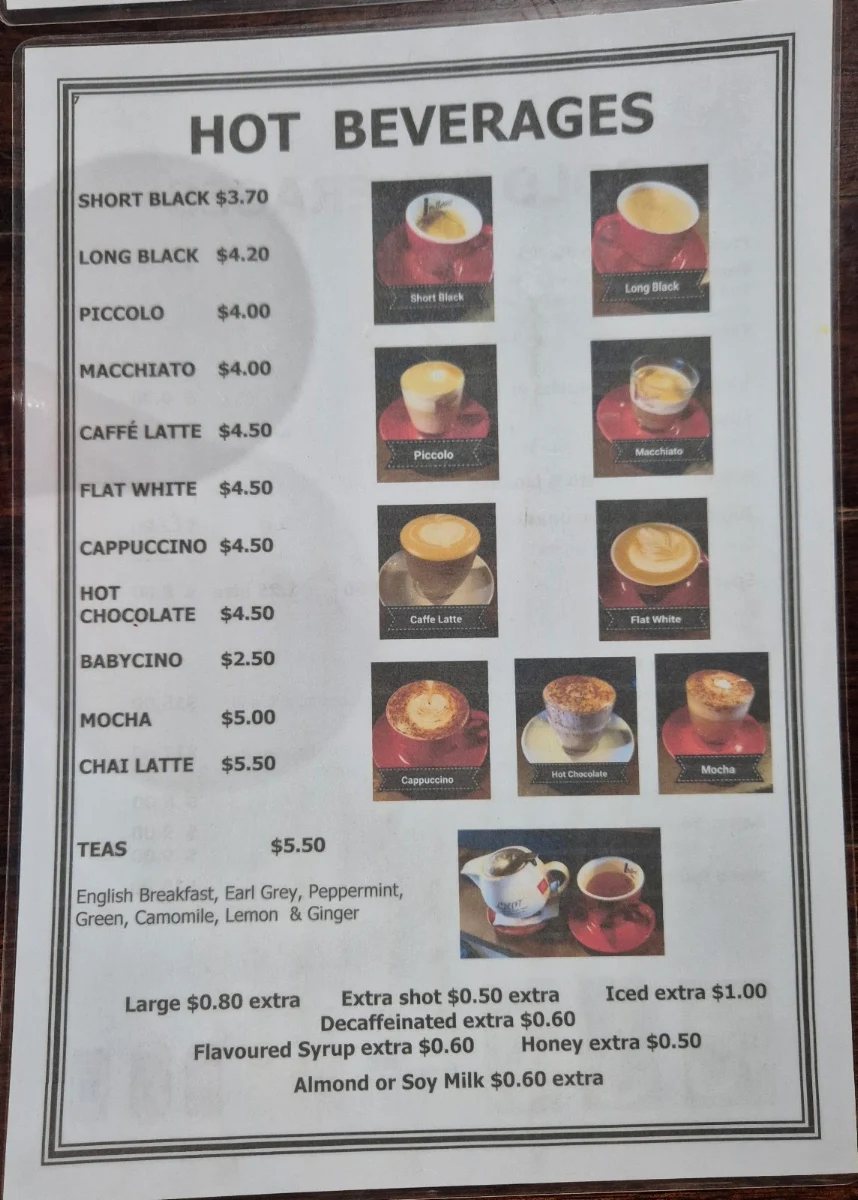 Menu, Carmel's