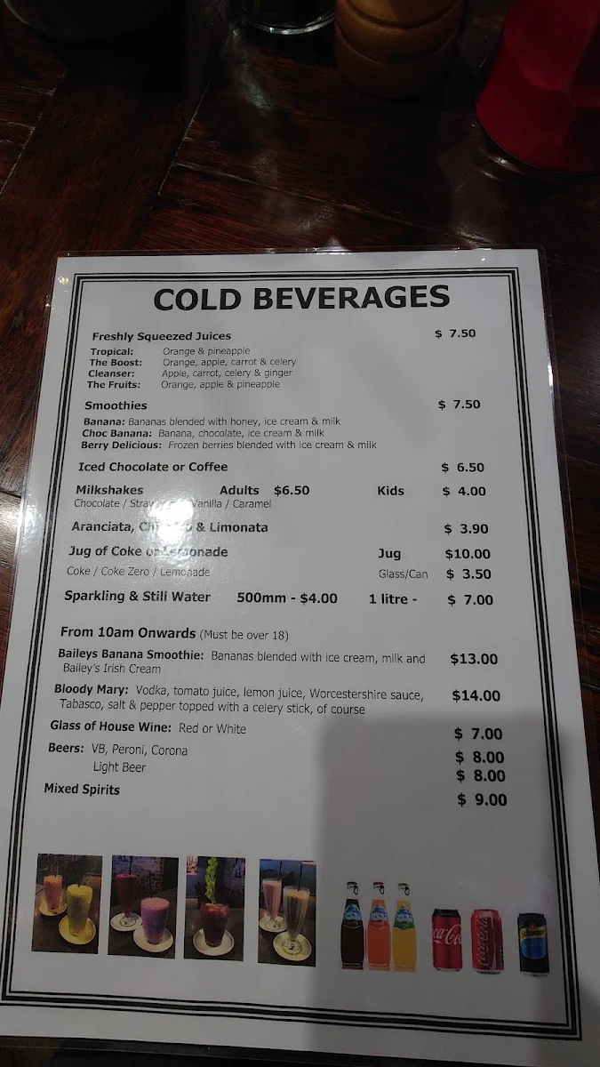 Menu, Carmel's