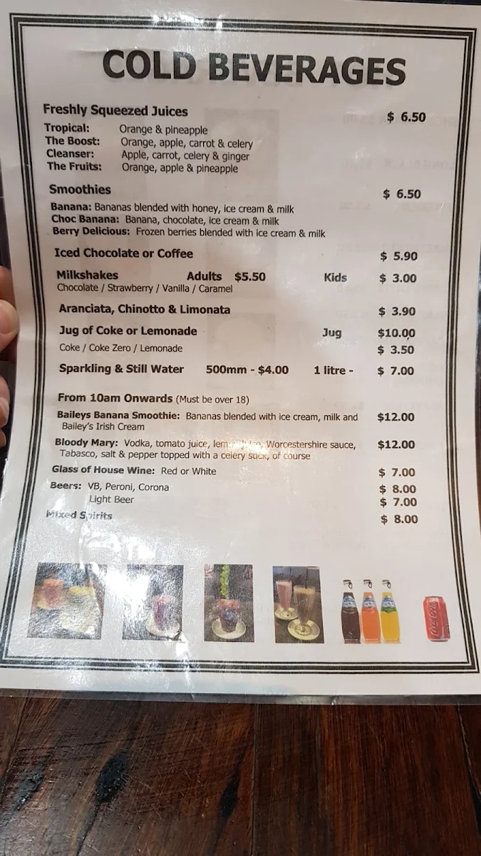 Menu, Carmel's