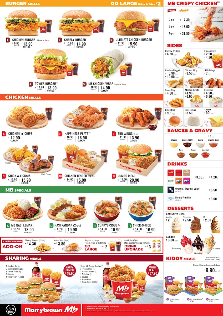 Menu, Marrybrown Craigieburn