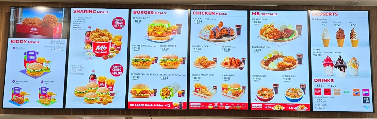 Menu, Marrybrown Craigieburn