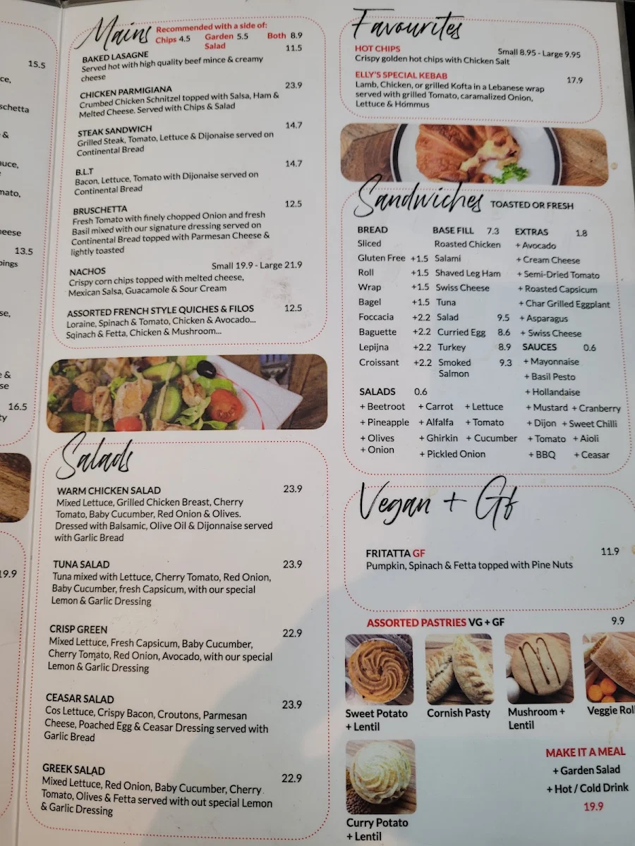Menu, Elly Cafe