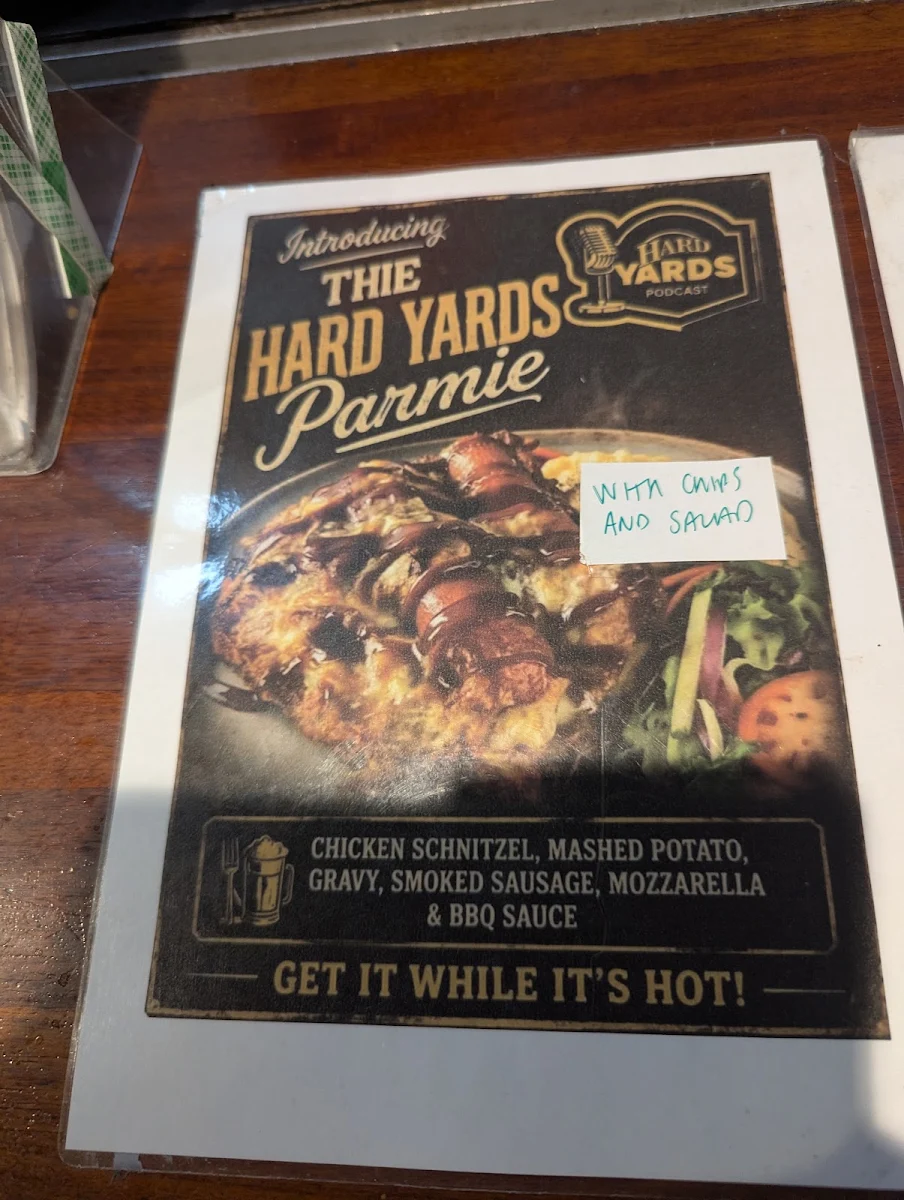 Menu, Australian Hotel