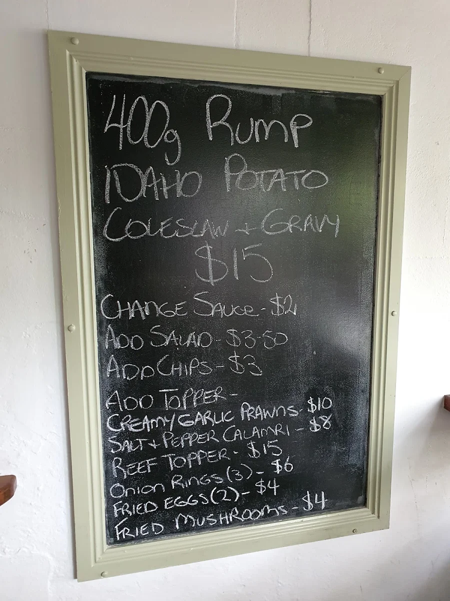 Menu, Australian Hotel