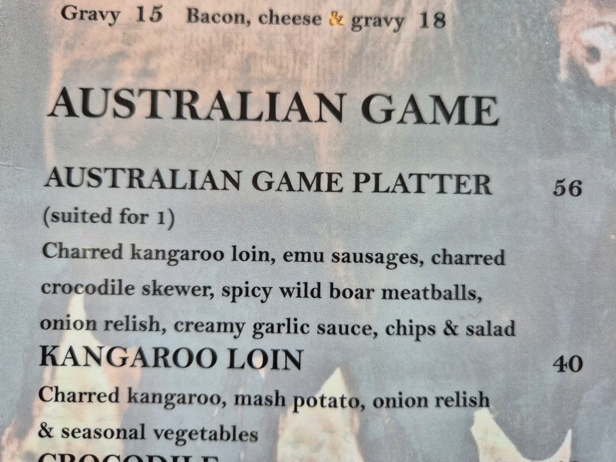 Menu, KC's Bar & Grill