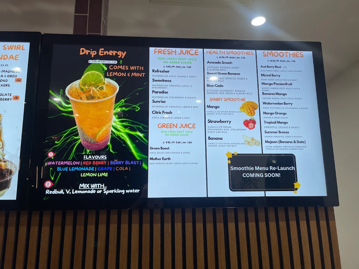 Menu, Drip Bar Acai South Morang