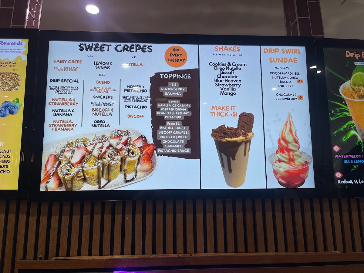 Menu, Drip Bar Acai South Morang