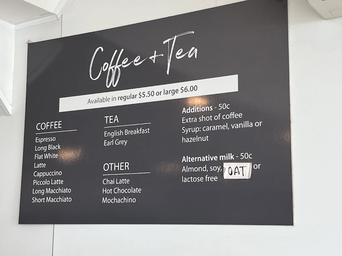 Menu, Bob's Bakery