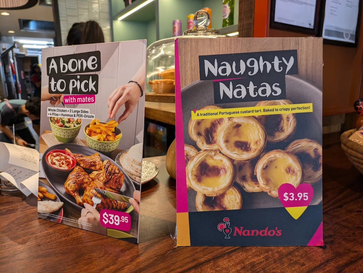 Menu, Nando's South Melbourne