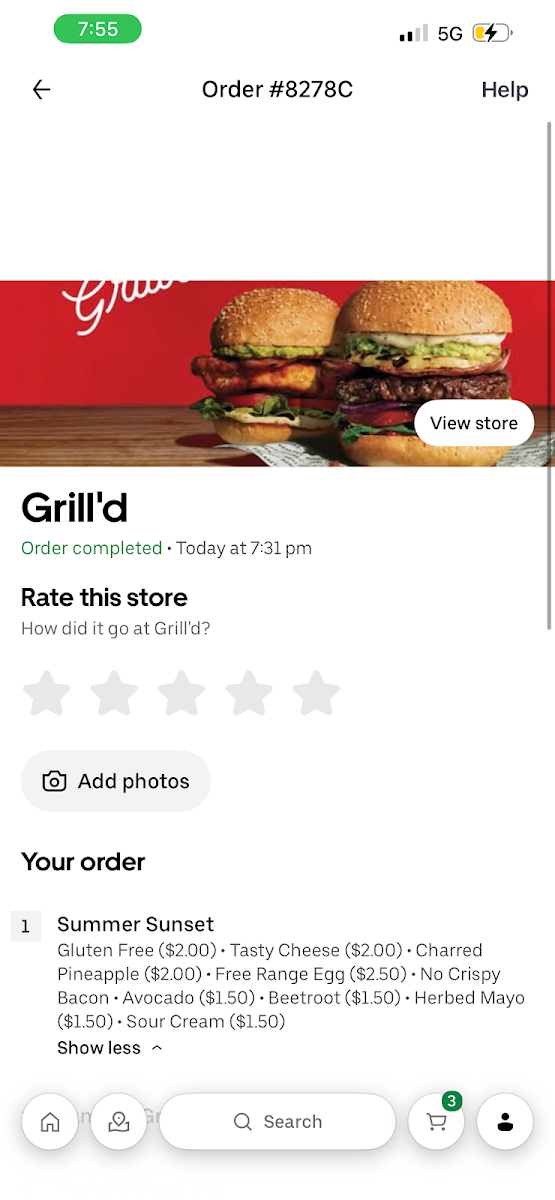 Menu, Grill'd Westfield Parramatta