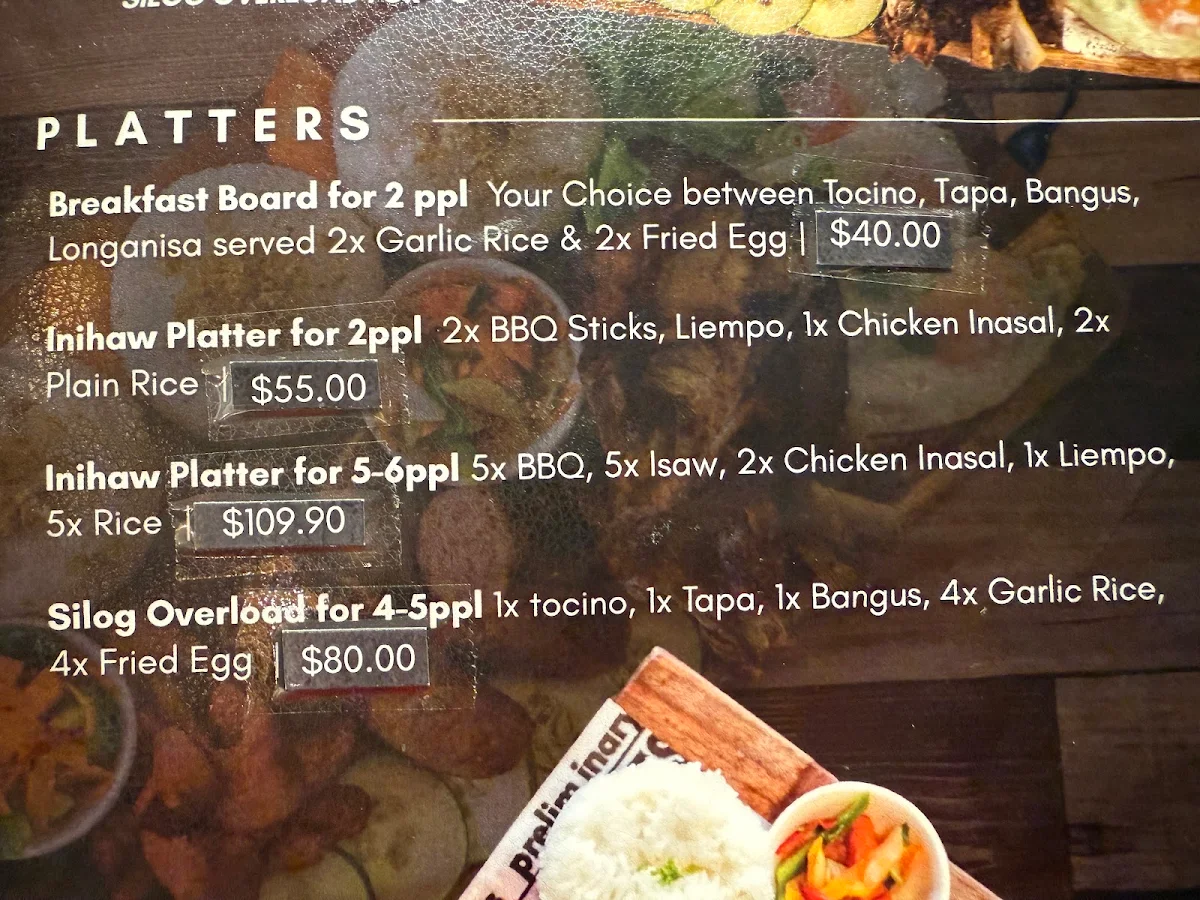 Menu, Rex's Cuisine