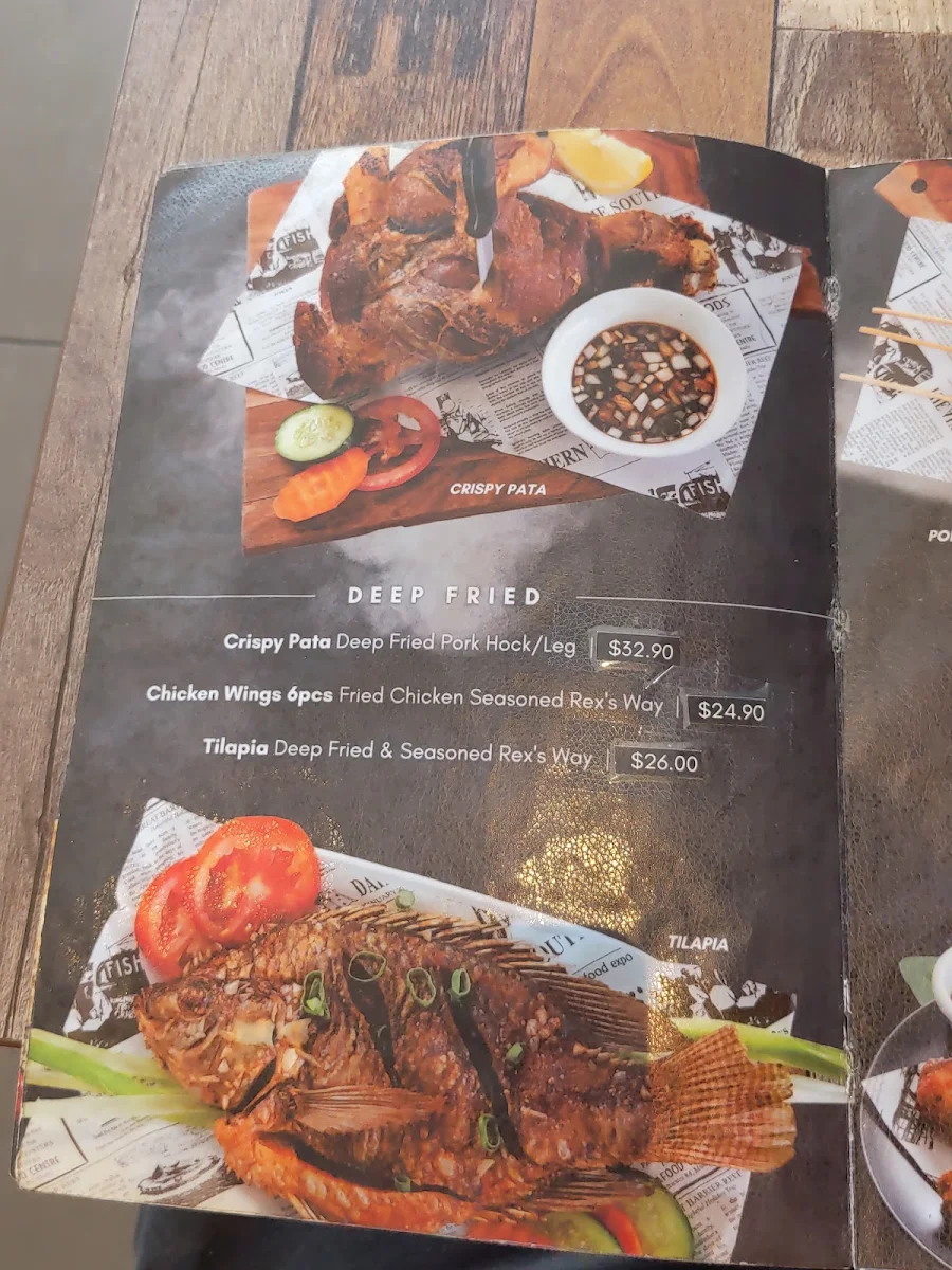 Menu, Rex's Cuisine