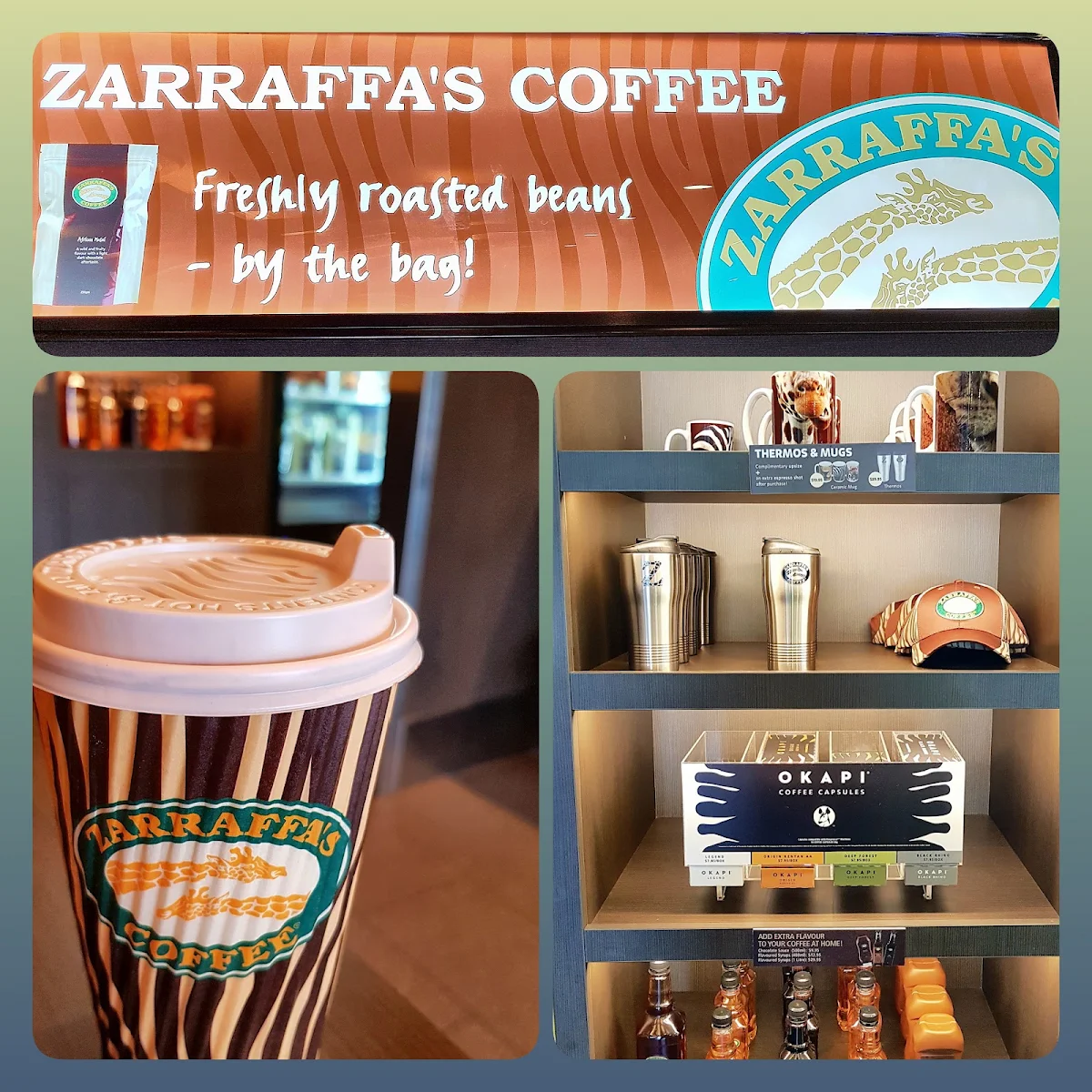 Menu, Zarraffa's Coffee Booval