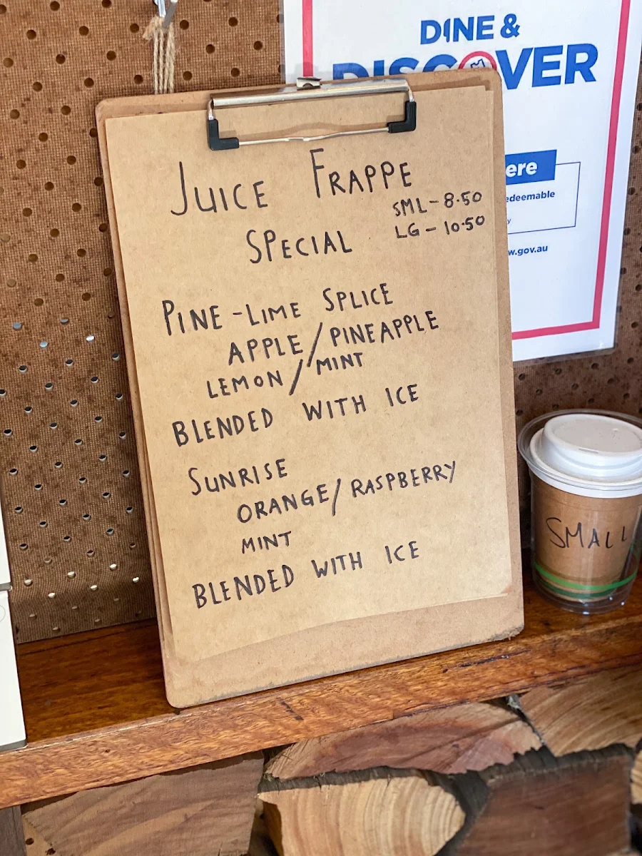 Menu, The Treehouse Cafe