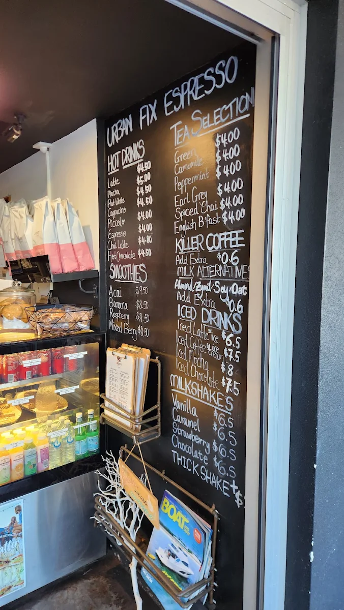 Menu, URBAN FIX ESPRESSO
