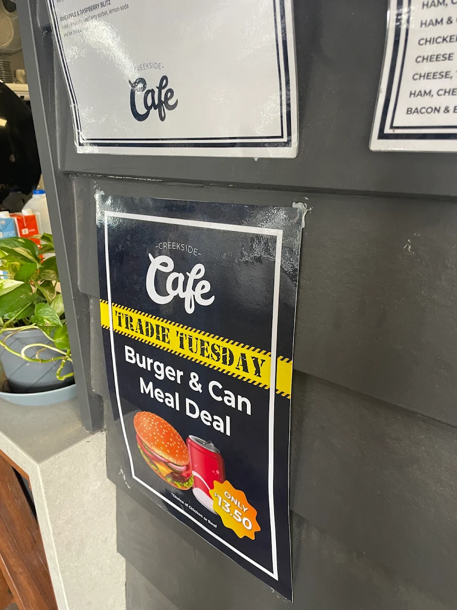 Menu, Creekside Cafe