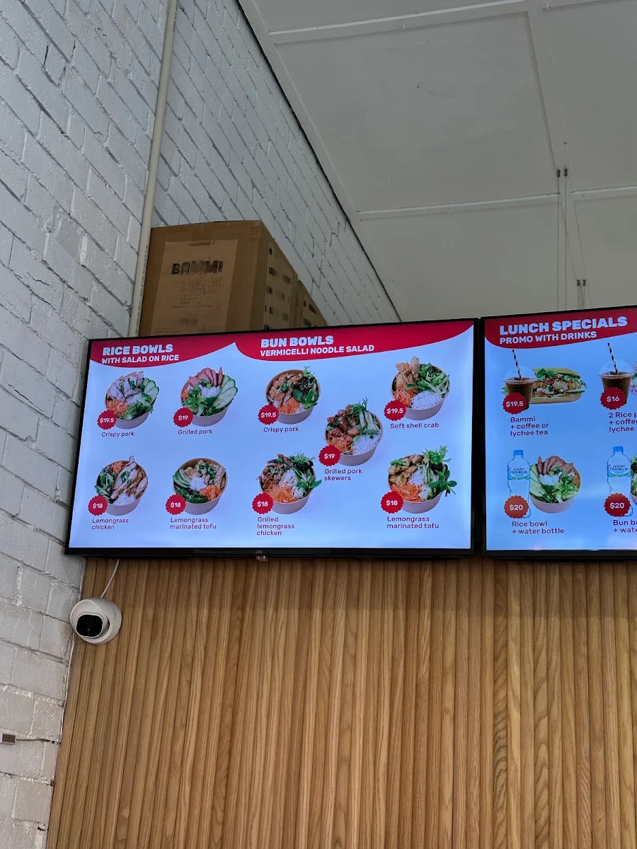 Menu, Bammi Brighton