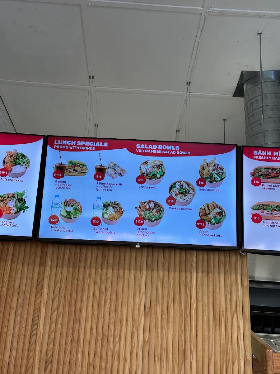 Menu, Bammi Brighton