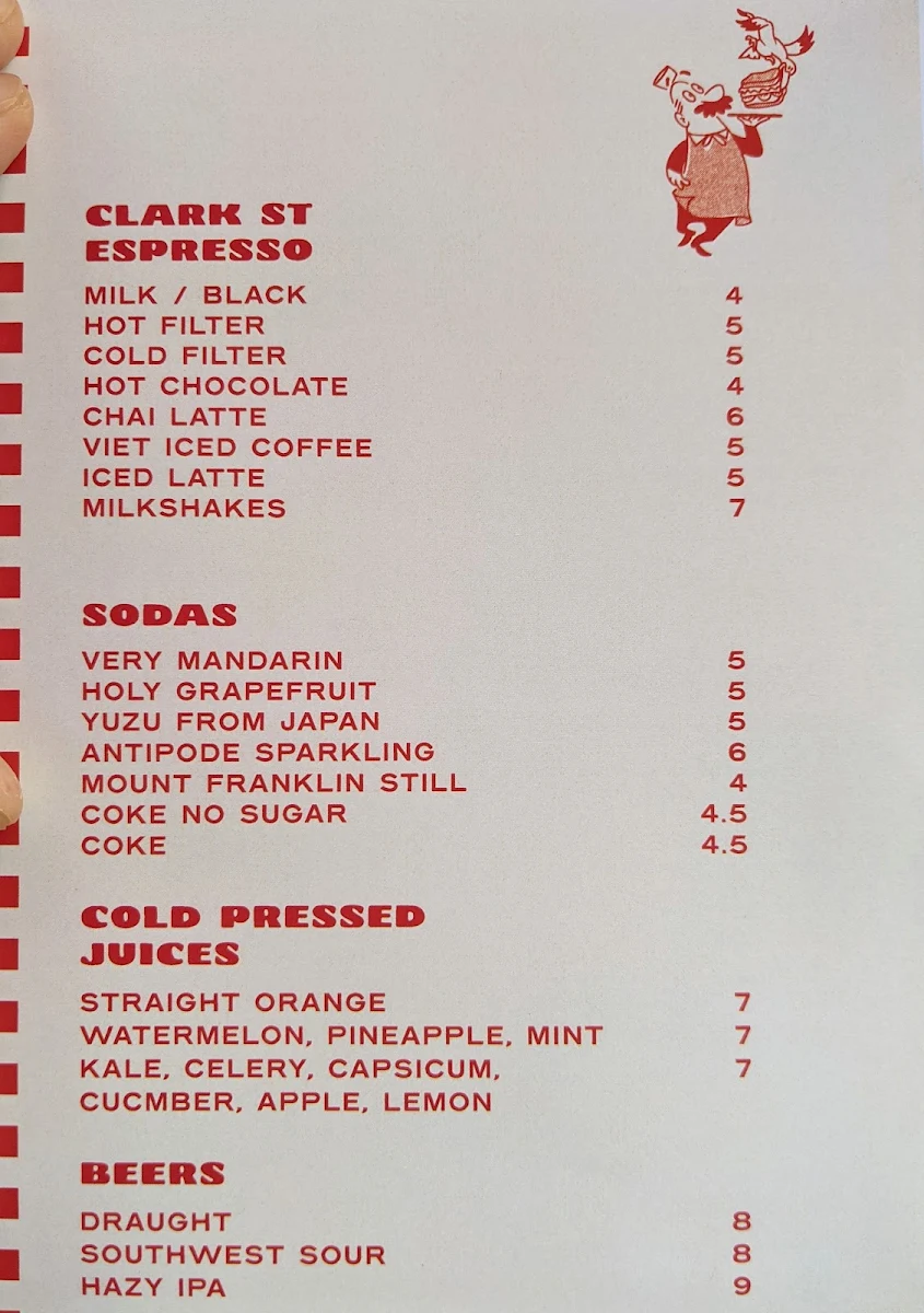 Menu, Saul's Sandwiches